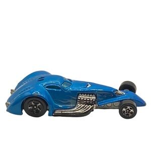 Vintage Hot Wheels Hammered Coupe 2000 Metallic Blue Flame Diecast Car Mattel